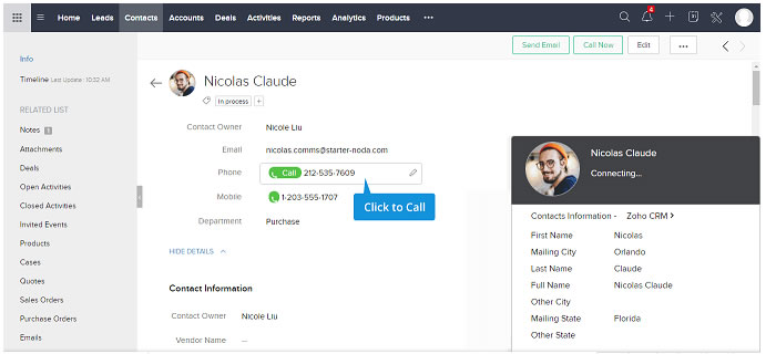 integrazione crm zoho su yeastar